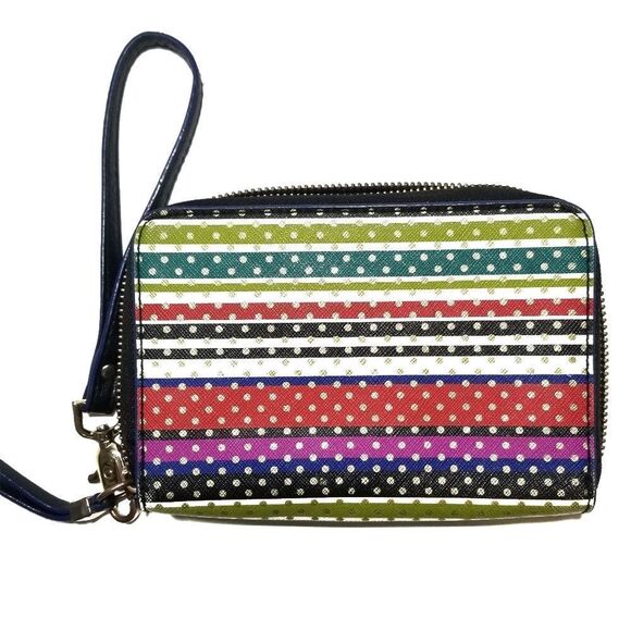 {Stella & Dot} Multicolor Striped Polka Dot Wallet - Picture 3 of 10